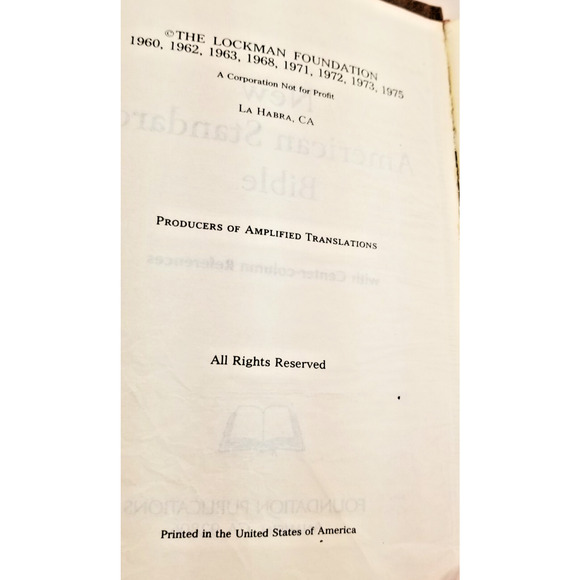 New American Standard Bible Reference Edition 1975 Brown Leather - Picture 5 of 10